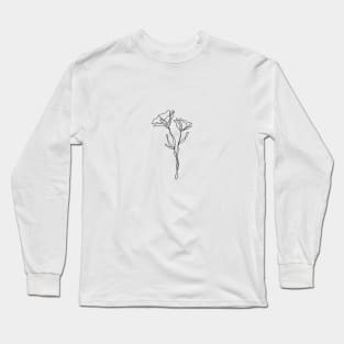 Wildflower Line Art | Floral Botanical Minimalist Lineart Long Sleeve T-Shirt